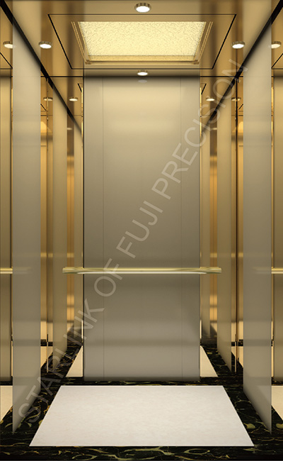 ذهبية جميلة كابينة المصعد بدون تروس